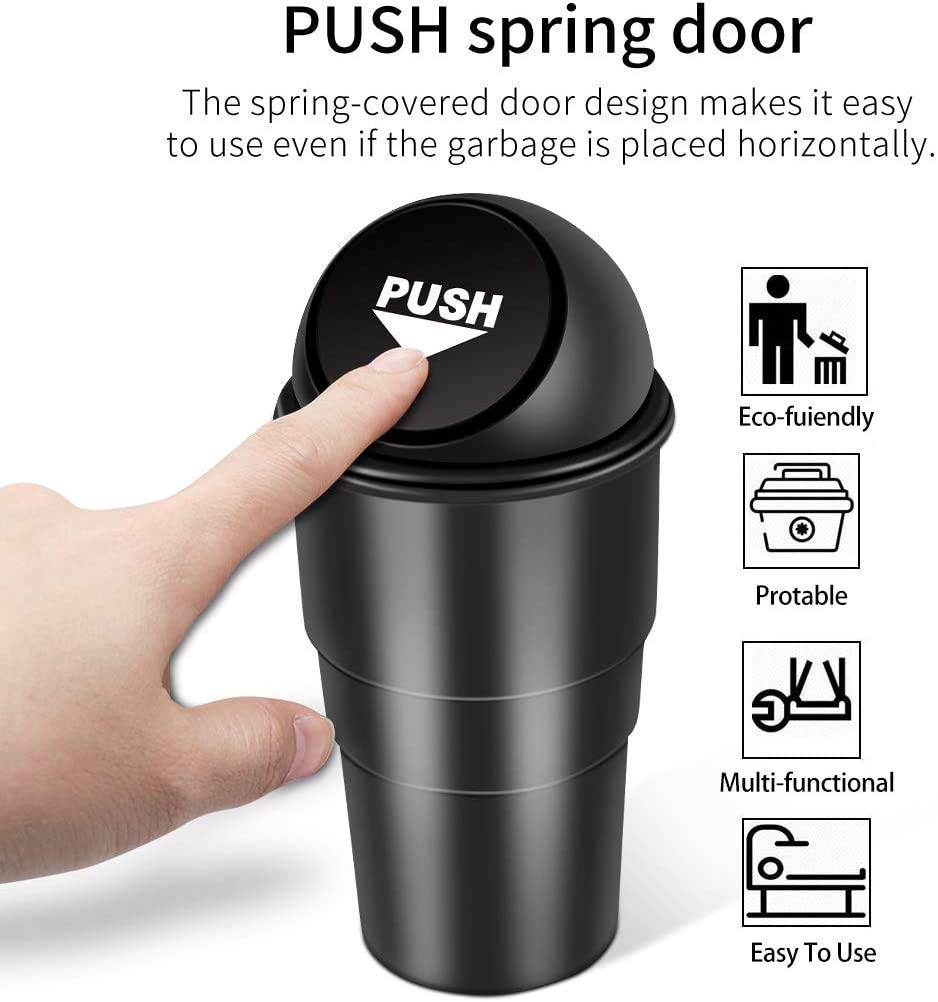 Car Trash Bin Can Holder Dustbin - Black (L 17 x W 6.5 cms)(Plastic, Manual-Lift)