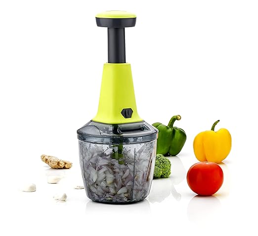 Manual Push Chopper for Vegetables & Fruits, Hand Press Chopper with Lock & Unlock System